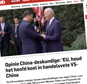 Opinie: EU, houd hoofd koel in handelsvete VS-China