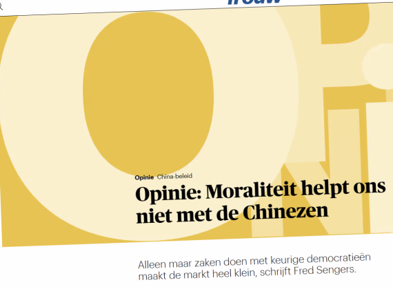 Opinie: moraliteit helpt ons niet met China